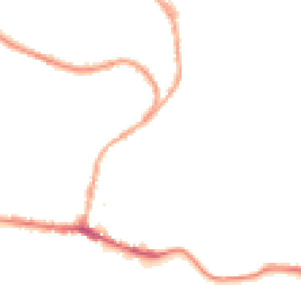 Night-time road noise heatmap for BB4 9AZ