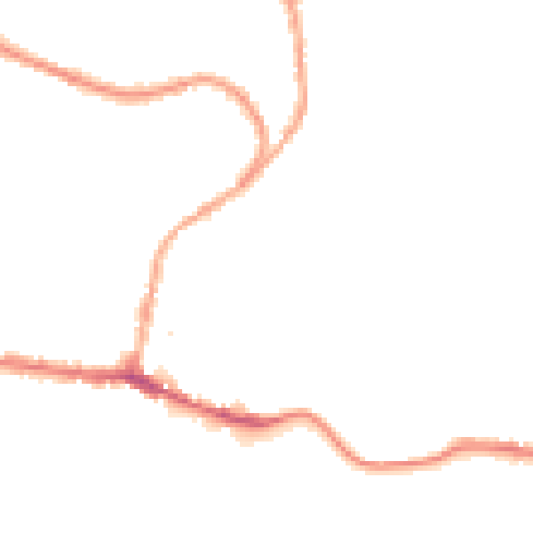 Night-time road noise heatmap for BB4 9BD