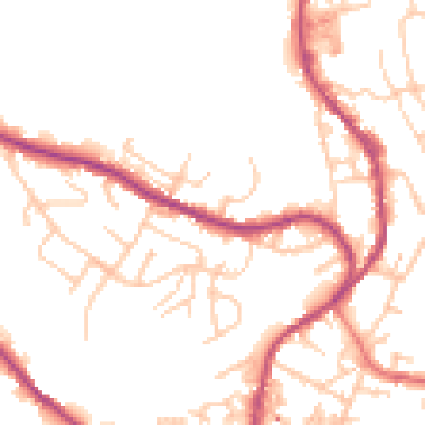 Daytime road noise heatmap for BB4 9EP