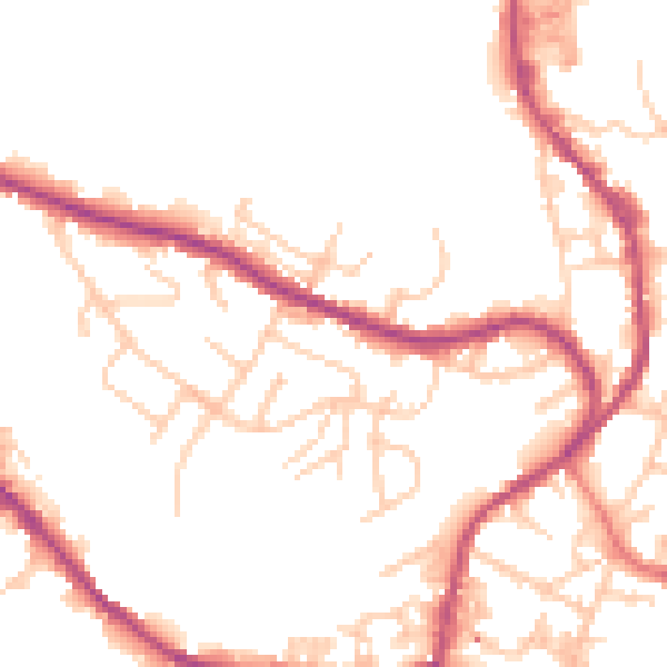 Daytime road noise heatmap for BB4 9EU