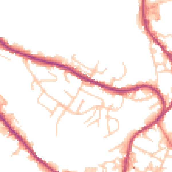 Daytime road noise heatmap for BB4 9HF