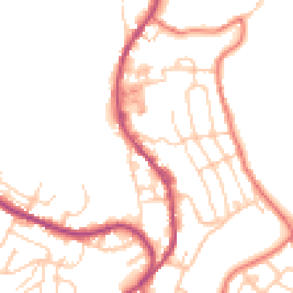 Daytime road noise heatmap for BB4 9HQ