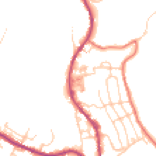 Daytime road noise heatmap for BB4 9JE