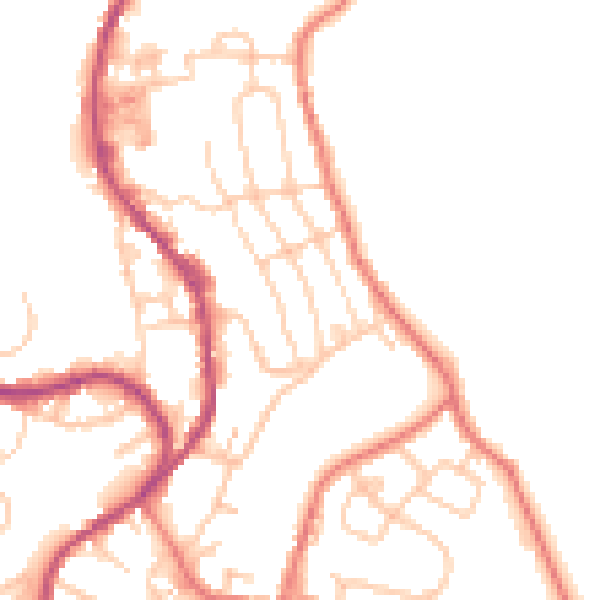 Daytime road noise heatmap for BB4 9TE