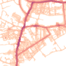Daytime road noise heatmap for BB6 7AB