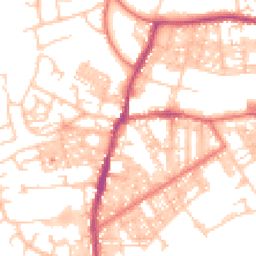 Daytime road noise heatmap for BB6 7DD