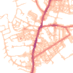 Daytime road noise heatmap for BB6 7DE