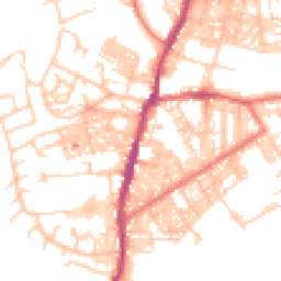 Daytime road noise heatmap for BB6 7DF