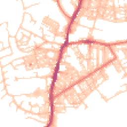Daytime road noise heatmap for BB6 7DG