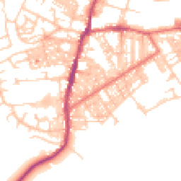 Daytime road noise heatmap for BB6 7DS