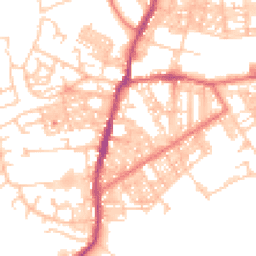 Daytime road noise heatmap for BB6 7DW