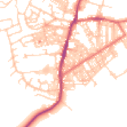 Daytime road noise heatmap for BB6 7DZ