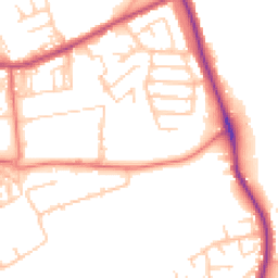 Daytime road noise heatmap for BB6 7FW