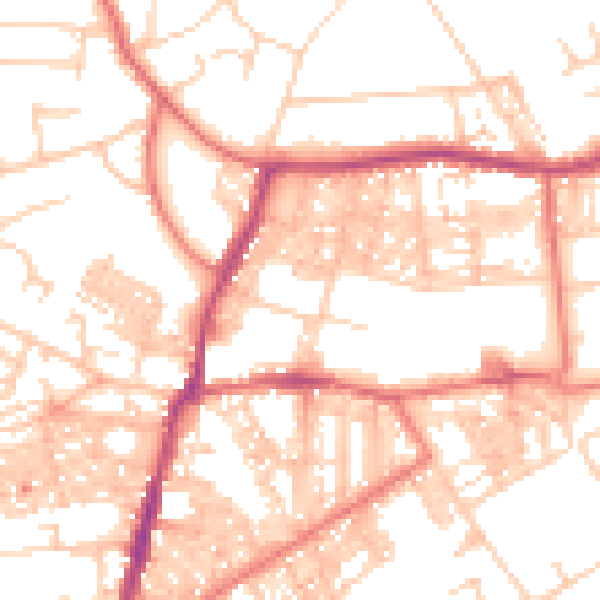 Daytime road noise heatmap for BB6 7GX