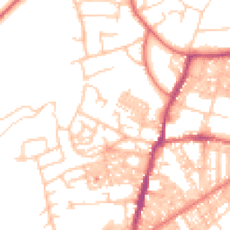 Daytime road noise heatmap for BB6 7NB
