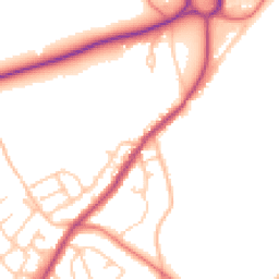 Daytime road noise heatmap for BB6 8BZ