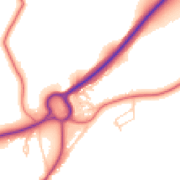Daytime road noise heatmap for BB6 8FD