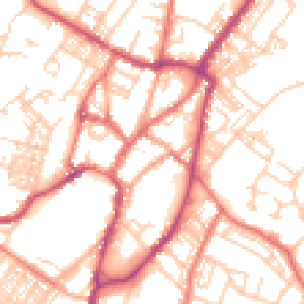 Daytime road noise heatmap for BB7 1AA