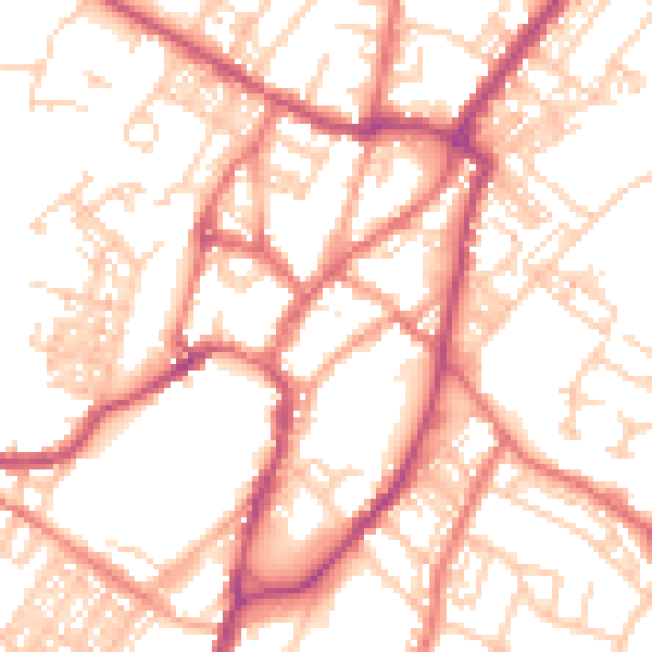 Daytime road noise heatmap for BB7 1AS