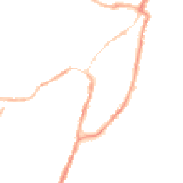 Night-time road noise heatmap for BB7 1BE
