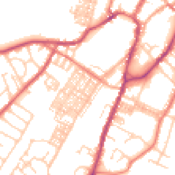 Daytime road noise heatmap for BB7 1BH