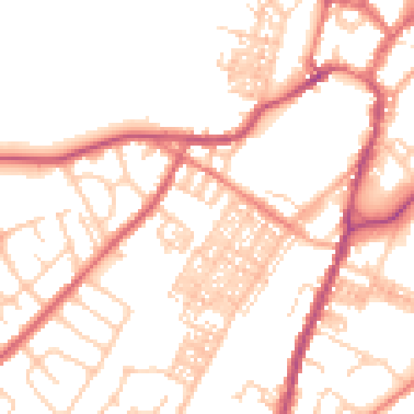 Daytime road noise heatmap for BB7 1DH