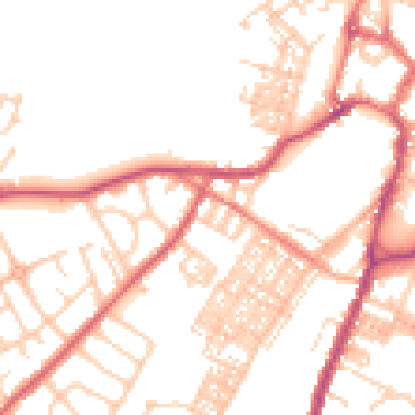 Daytime road noise heatmap for BB7 1DL
