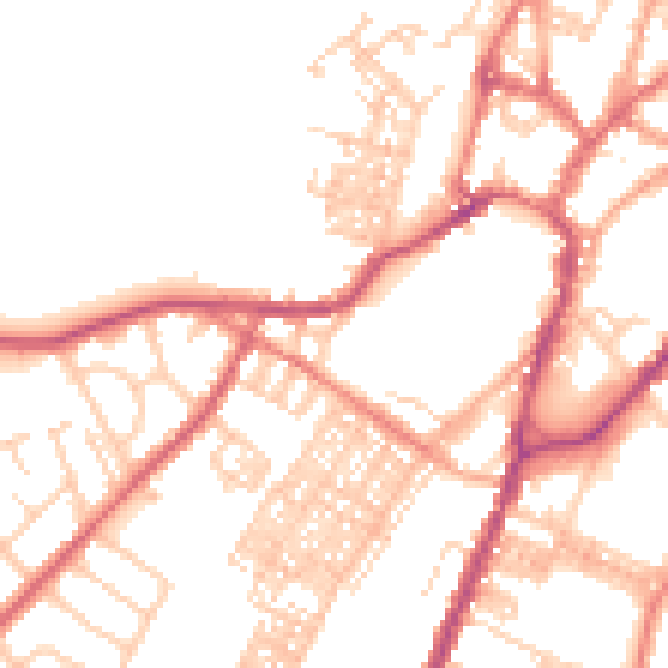 Daytime road noise heatmap for BB7 1DX