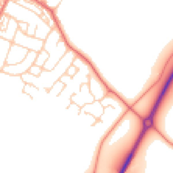 Daytime road noise heatmap for BB7 1FU
