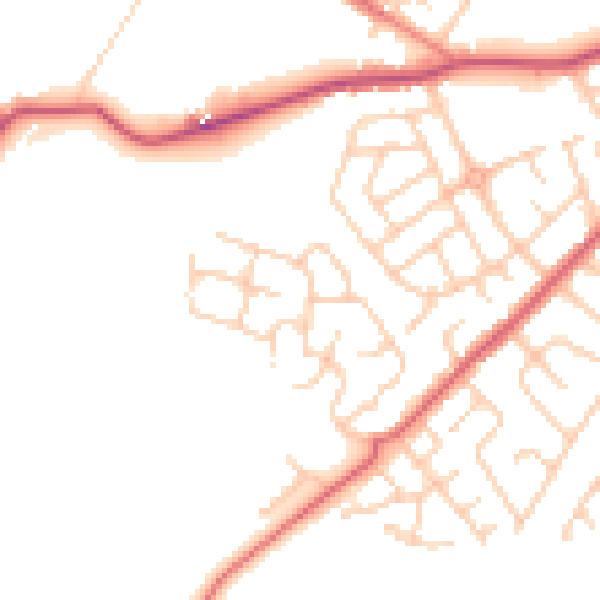 Daytime road noise heatmap for BB7 2FS