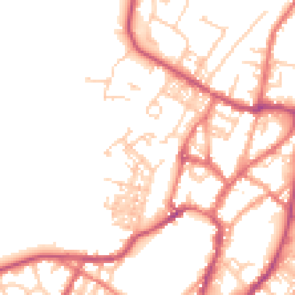 Daytime road noise heatmap for BB7 2GT