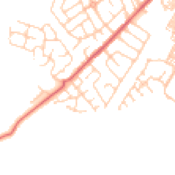 Daytime road noise heatmap for BB7 2GX