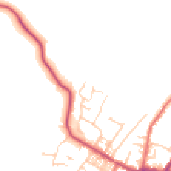 Daytime road noise heatmap for BB7 2PJ