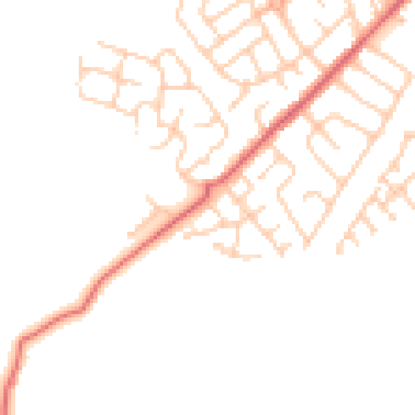 Daytime road noise heatmap for BB7 2RF