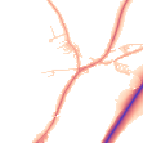 Daytime road noise heatmap for BB7 4AE