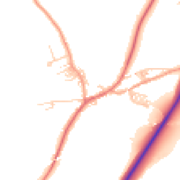 Daytime road noise heatmap for BB7 4AQ