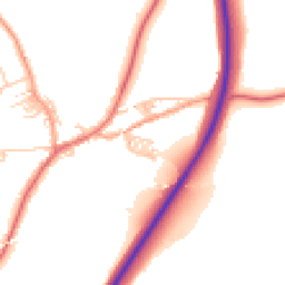 Daytime road noise heatmap for BB7 4AZ