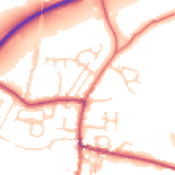 Daytime road noise heatmap for BB7 9AA