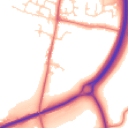 Daytime road noise heatmap for BB7 9AE