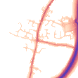 Daytime road noise heatmap for BB7 9AN