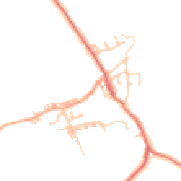 Daytime road noise heatmap for BB7 9DZ