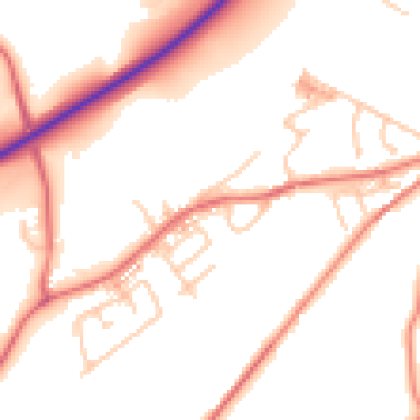 Daytime road noise heatmap for BB7 9NG