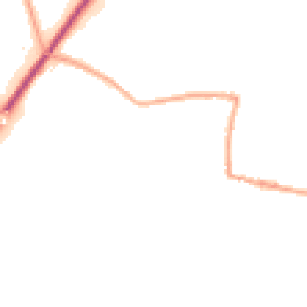 Night-time road noise heatmap for BB7 9RR