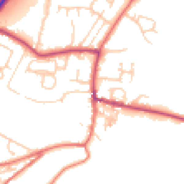 Daytime road noise heatmap for BB7 9SP