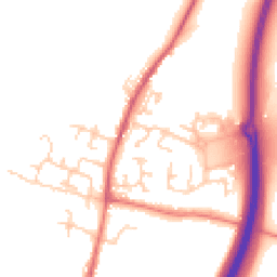 Daytime road noise heatmap for BB7 9UN
