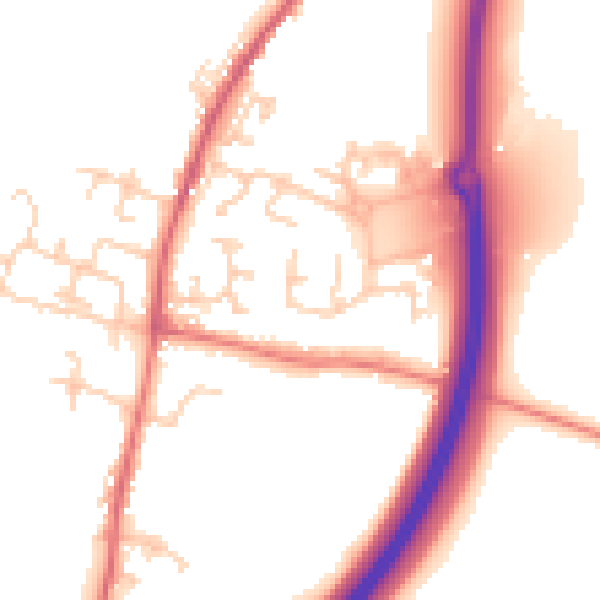 Daytime road noise heatmap for BB7 9XS