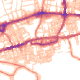 Daytime road noise heatmap for BB8 0AS