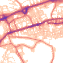 Daytime road noise heatmap for BB8 0DJ