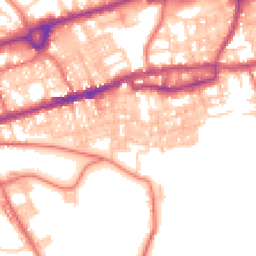 Daytime road noise heatmap for BB8 0EL