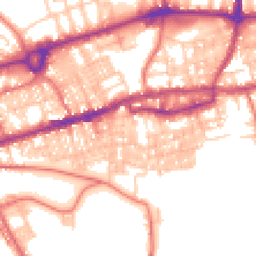 Daytime road noise heatmap for BB8 0EN